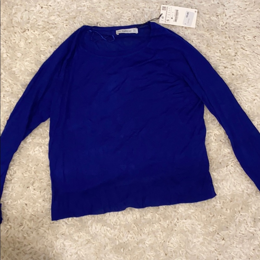 Blue Zara Crew Sweater
